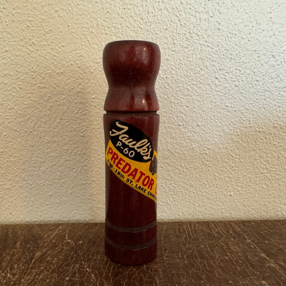 Faulks‎ P-60 Predator Call Whistle Wooden Lake Charles, LA Vintage LOUD